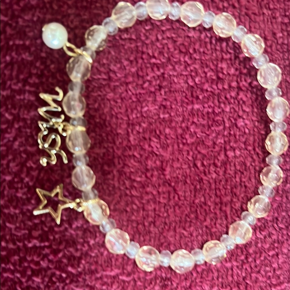 Avon Gold Wish, Star and Bead Bracelet